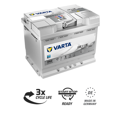 Аккумулятор Varta Silver Dynamic AGM D52 60Ah 680A 242x175x190 "- +"