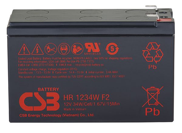 Аккумулятор CSB HR1234W F2 9Ah 3,4A 150,9x64,8x94,3
