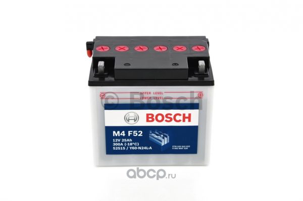 Bosch 0092M4F520 АКБ 25А/ч 220А 12в обратная полярн. 0 092 M4F 520