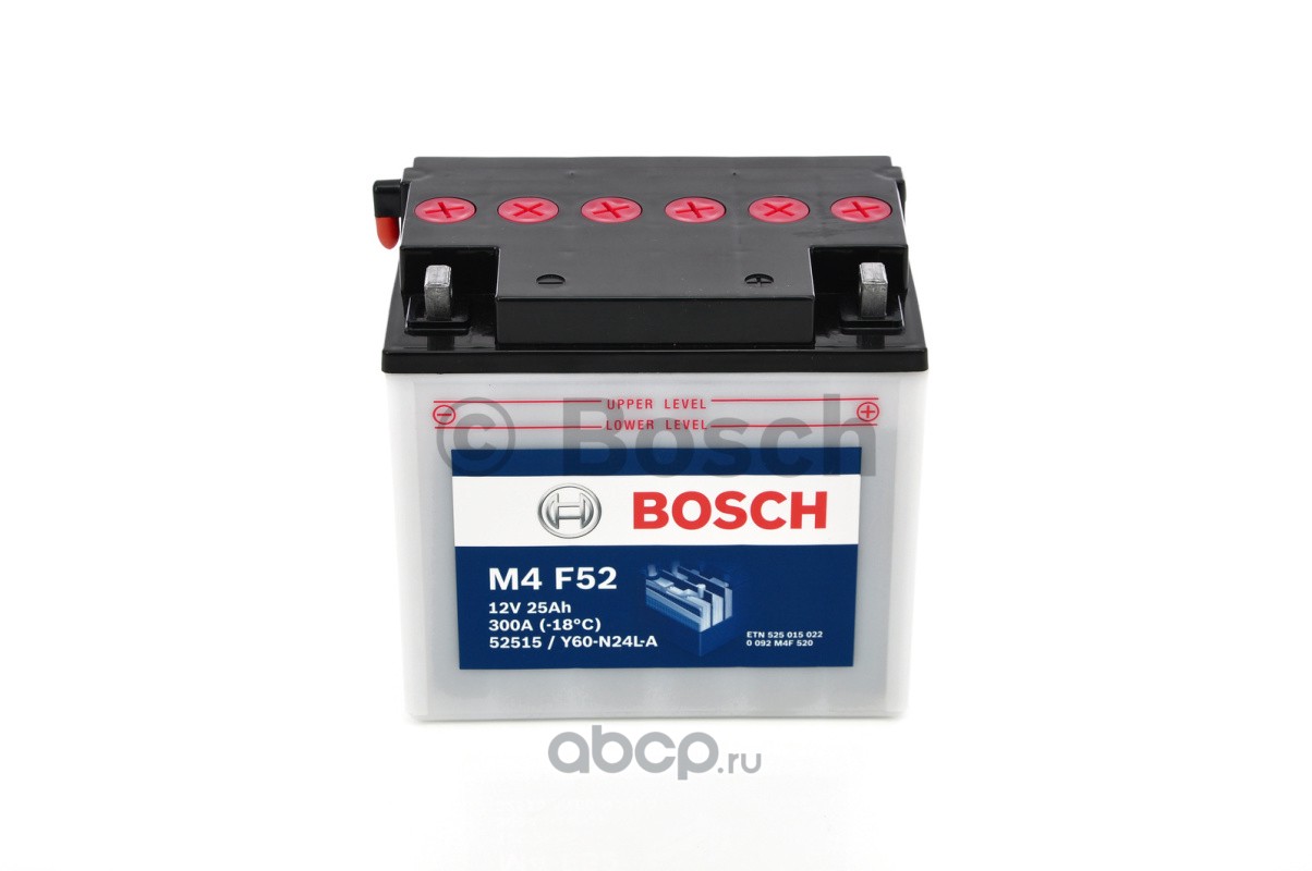 Bosch 0092M4F540 Аккумулятор M4 30 А/ч Обратная 184x130x170 EN180 А Сухозаряженная (электролит идёт в комплекте) в Алматы