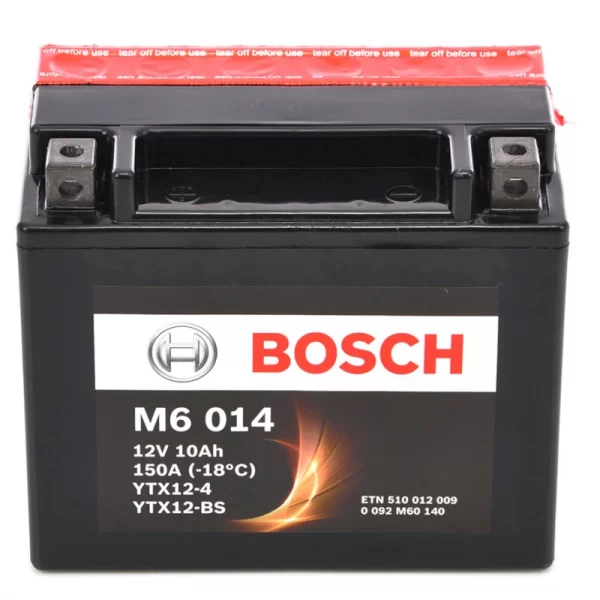 Мото аккумулятор BOSCH M6 014 (12V 10Ah) (YTX12-BS) 0092M60140